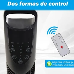 Ventilador de torre Homcom 40W oscilante con mando a distancia negro Ø18x78,5 cm