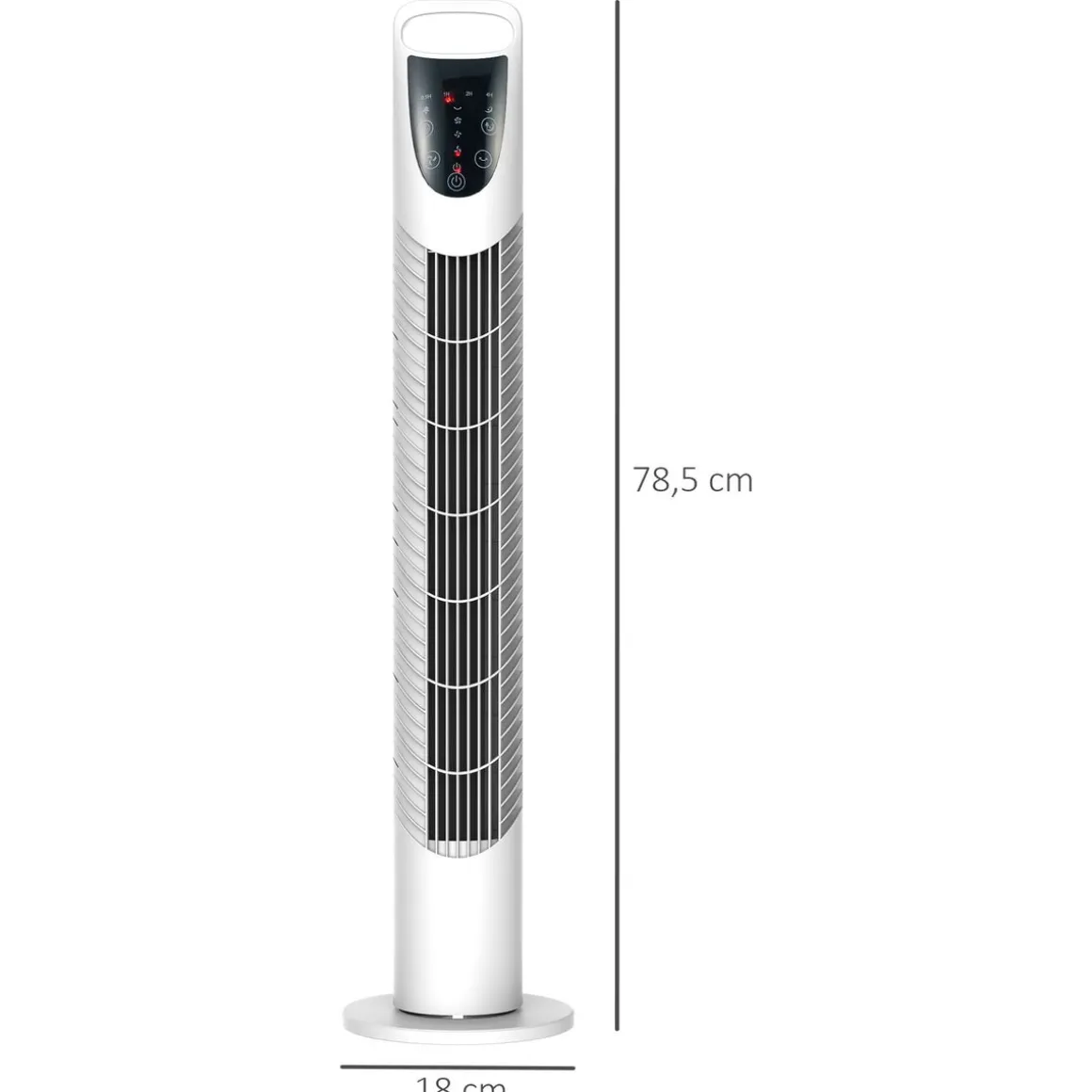 Ventilador de torre Jose Homcom 40W oscilante + 3 velocidades + control remoto blanco 78,5 cm
