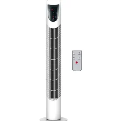 Ventilador de torre Jose Homcom 40W oscilante + 3 velocidades + control remoto blanco 78,5 cm