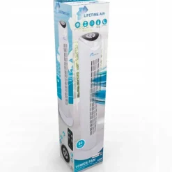 Ventilador de torre Lifetime Air 45W 3 velocidades oscilante con temporizador blanco Ø26,5x81 cm