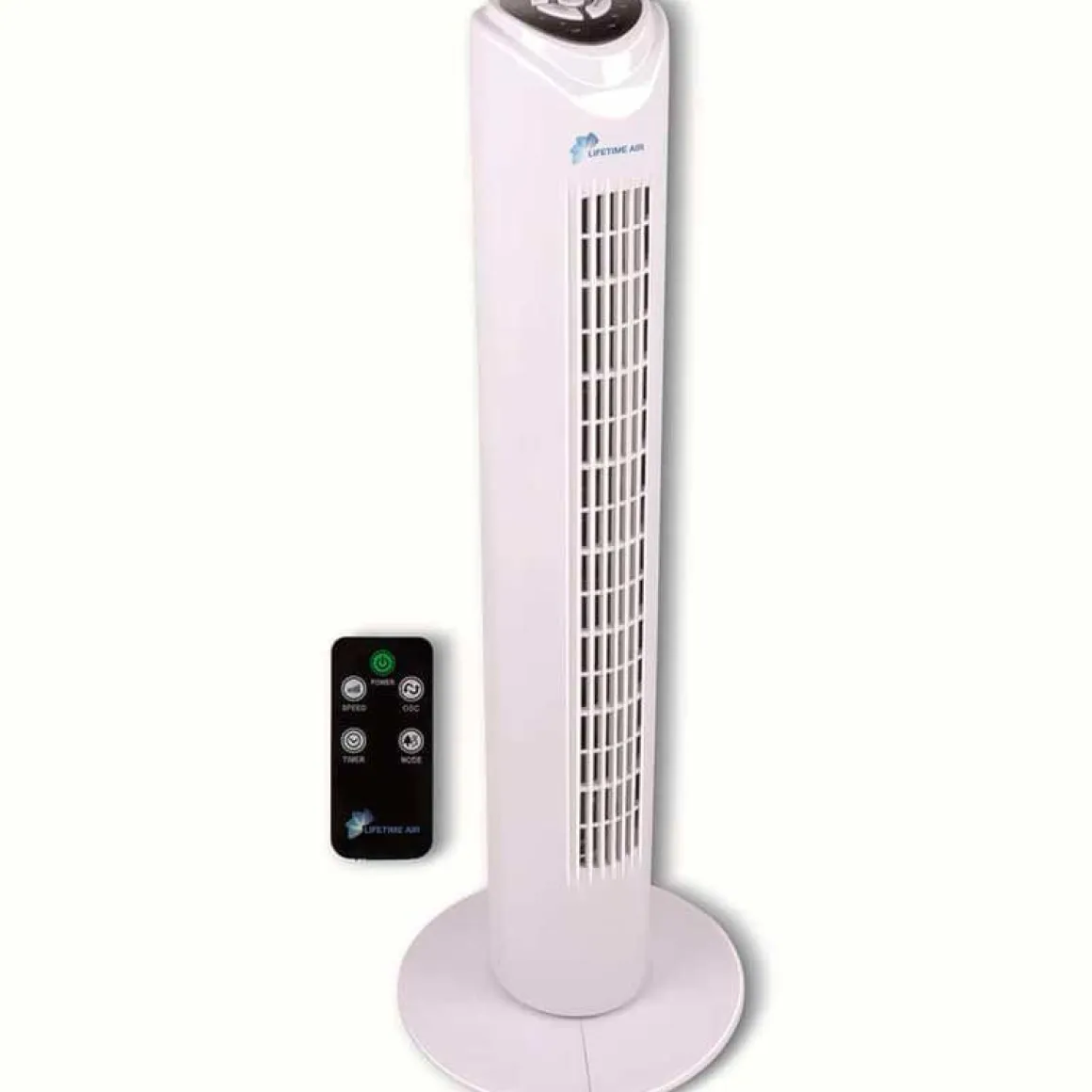 Ventilador de torre Lifetime Air 45W 3 velocidades oscilante con temporizador blanco Ø26,5x81 cm
