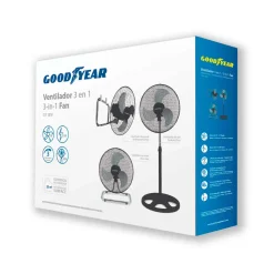 Ventilador Goodyear GY18SF 55W 3 en 1 negro/inox