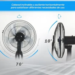Ventilador nebulizador Homcom 90W 3 velocidades 2,8L negro Ø44x120 cm