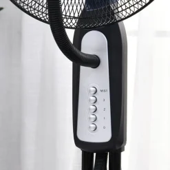 Ventilador nebulizador Homcom 90W 3 velocidades 2,8L negro Ø44x120 cm