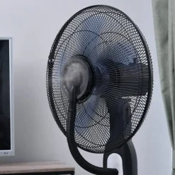 Ventilador nebulizador Homcom 90W 3 velocidades 2,8L negro Ø44x120 cm