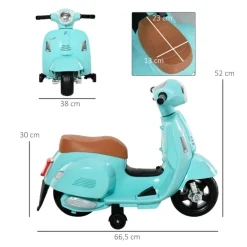 Vespa eléctrica infantil Homcom +18M 52x38x66,5 cm