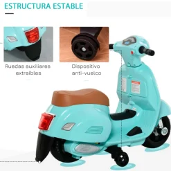 Vespa eléctrica infantil Homcom +18M 52x38x66,5 cm