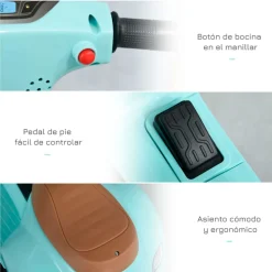 Vespa eléctrica infantil Homcom +18M 52x38x66,5 cm