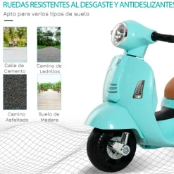 Vespa eléctrica infantil Homcom +18M 52x38x66,5 cm