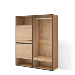 Vestidor Kroma zapatero con 2 estantes y barra 145x120x35 cm