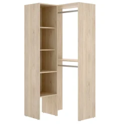 Vestidor rinconero Suit 4 estantes+2 barras para colgar