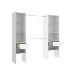 Vestidor Suit 2 columnas + 2 cajones blanco 187x160x50 cm