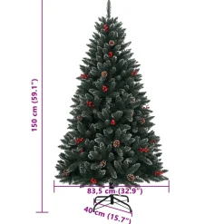 Vidaxl arbol de navidad artificial 150 leds 120 cm