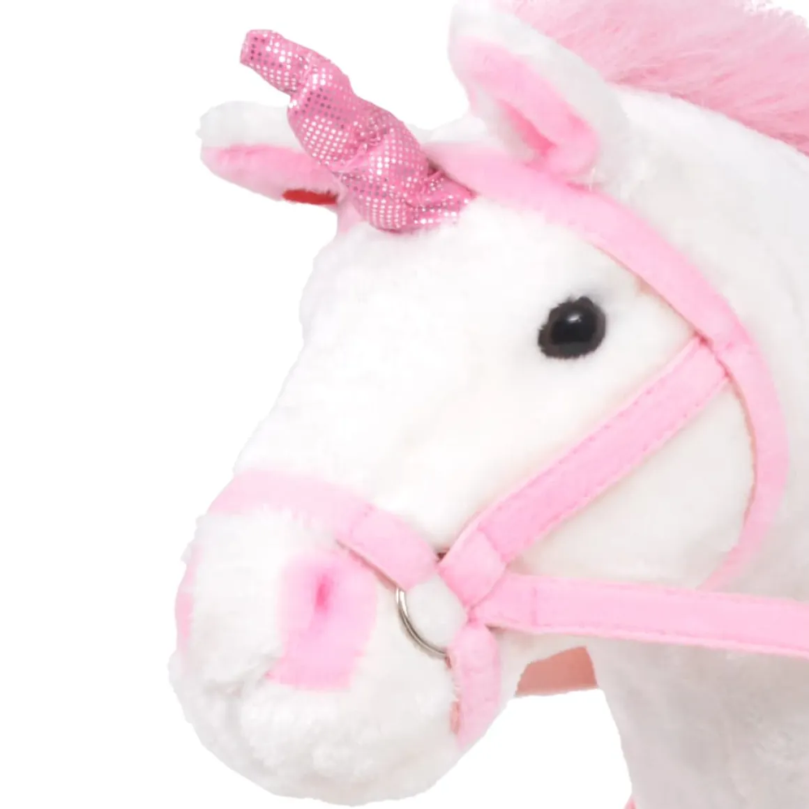 Vidaxl unicornio de peluche de pie blanco y rosa xxl