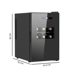 Vinoteca Cecotec Bolero GrandSommelier 1550 CoolCrystal 15 botellas luz LED negro