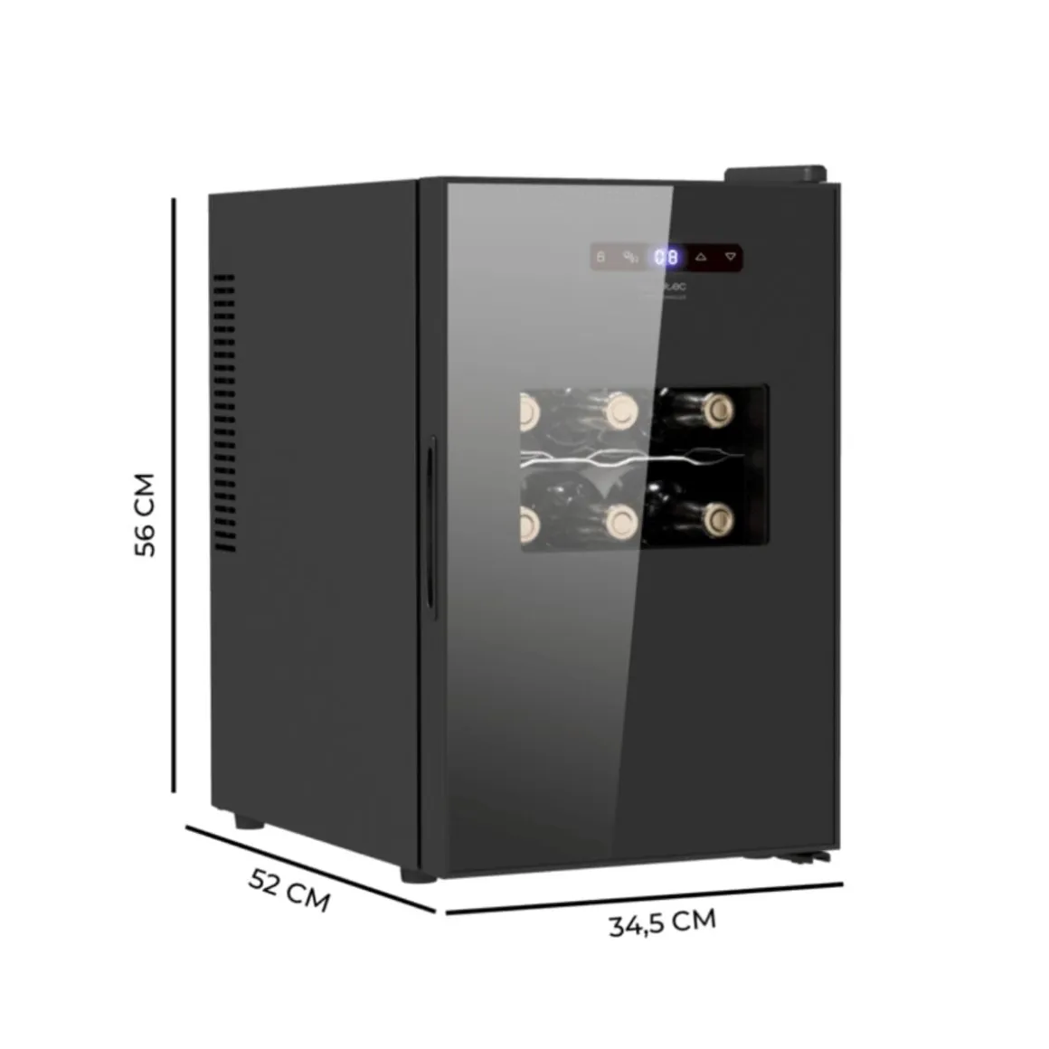 Vinoteca Cecotec Bolero GrandSommelier 1550 CoolCrystal 15 botellas luz LED negro