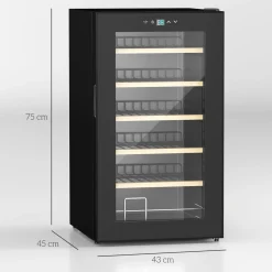 Vinoteca Homcom 65L 24 botellas 5-20ºC G negro 75 cm
