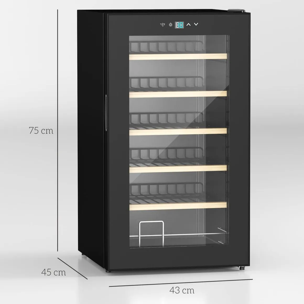 Vinoteca Homcom 65L 24 botellas 5-20ºC G negro 75 cm