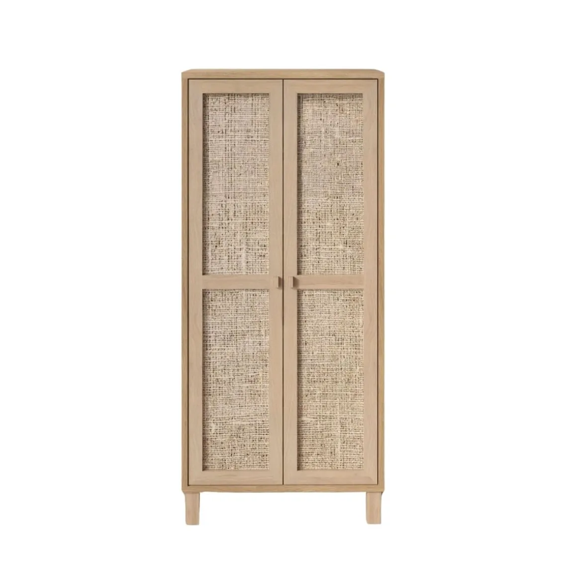 Vitrina Brezo 2 puertas con 5 compartimentos natural 133,6x60x35 cm