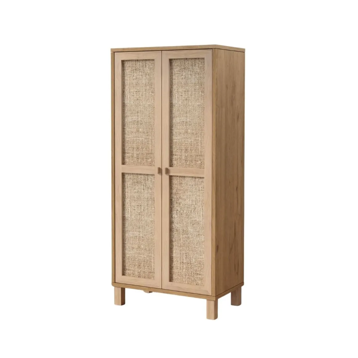 Vitrina Brezo 2 puertas con 5 compartimentos natural 133,6x60x35 cm