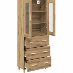 Vitrina Meryem 2 puertas + 3 cajones natural 180x69,5x34 cm