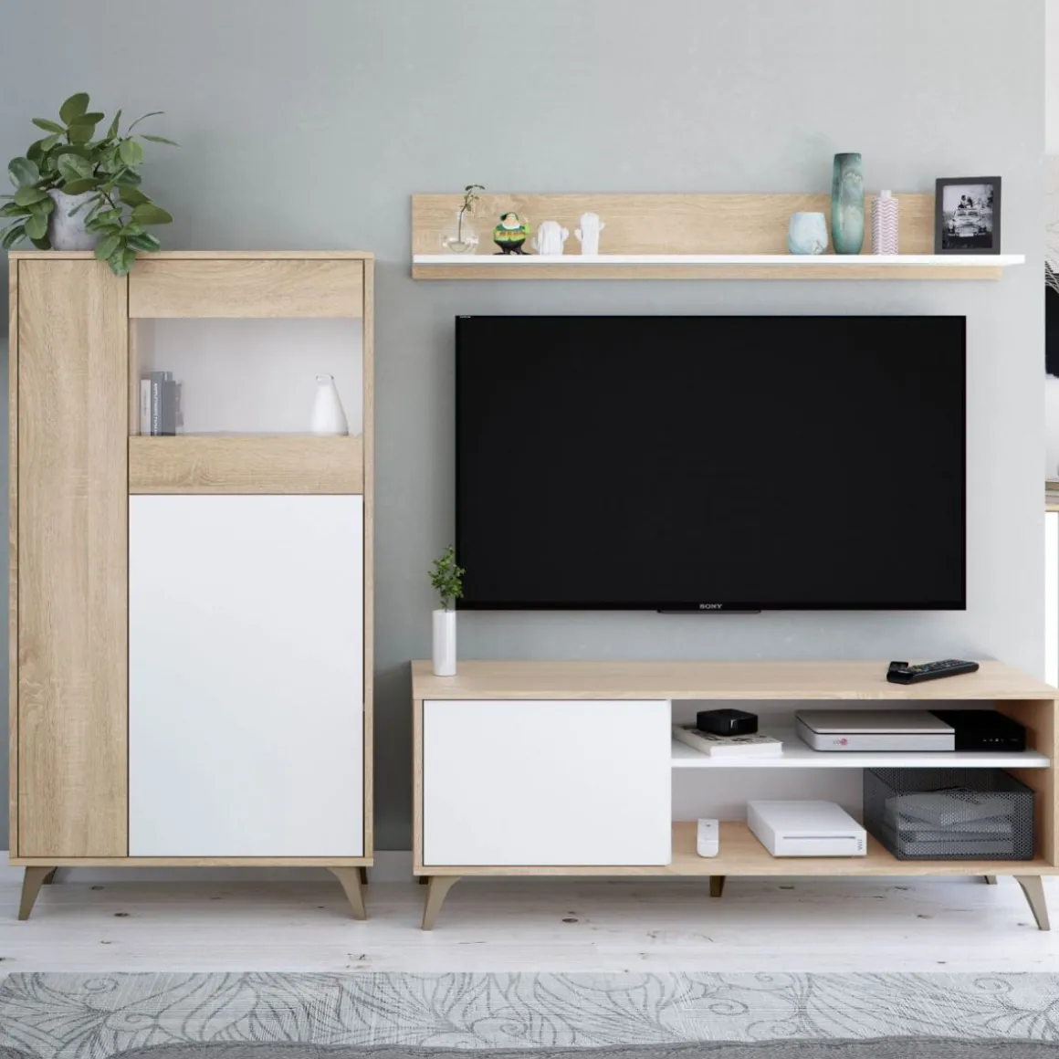 Vitrina Relax Plus 3 puertas apertura push 142x77x33 cm