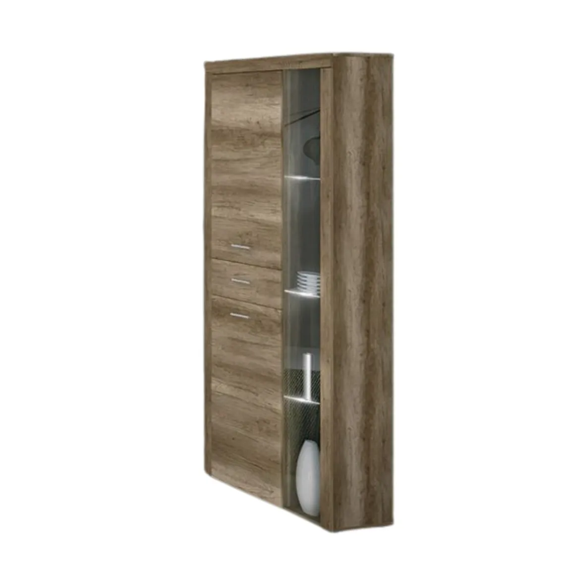 Vitrina Texas iluminación LED con puerta de cristal marrón 212x95x34,6 cm