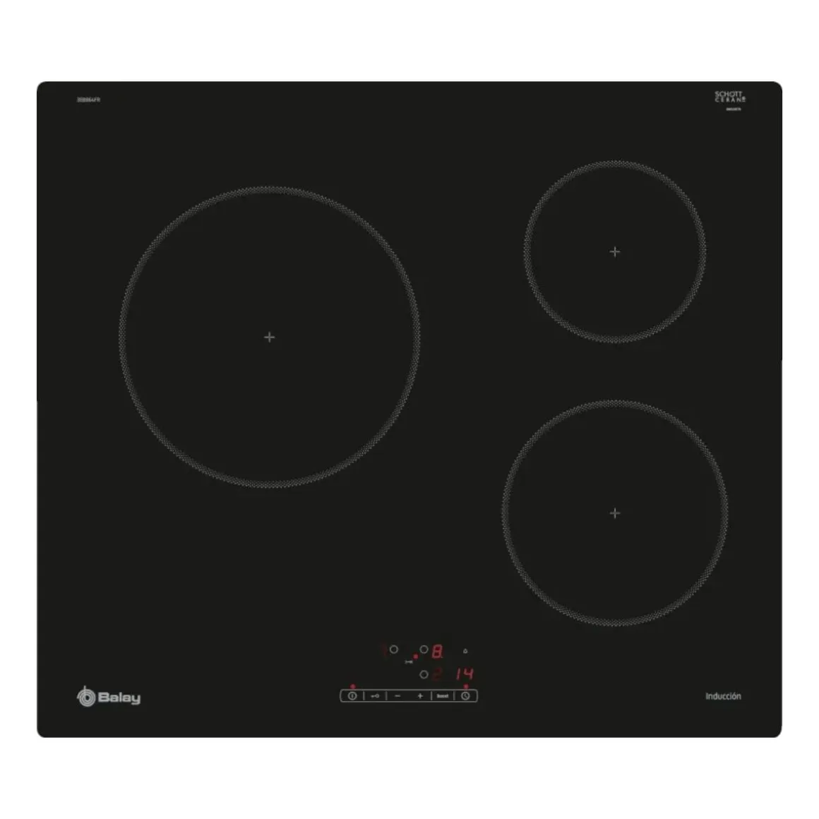 Vitrocerámica Balay 3EB864FR 4600W 3 zonas negro 60 cm