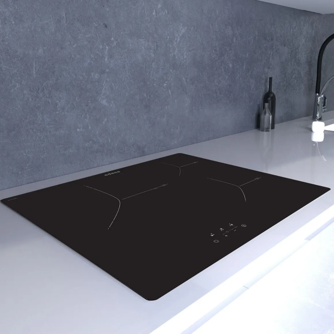Vitrocerámica Edesa EVT6328R 5700W 3 fuegos 9 potencias negro 59 cm