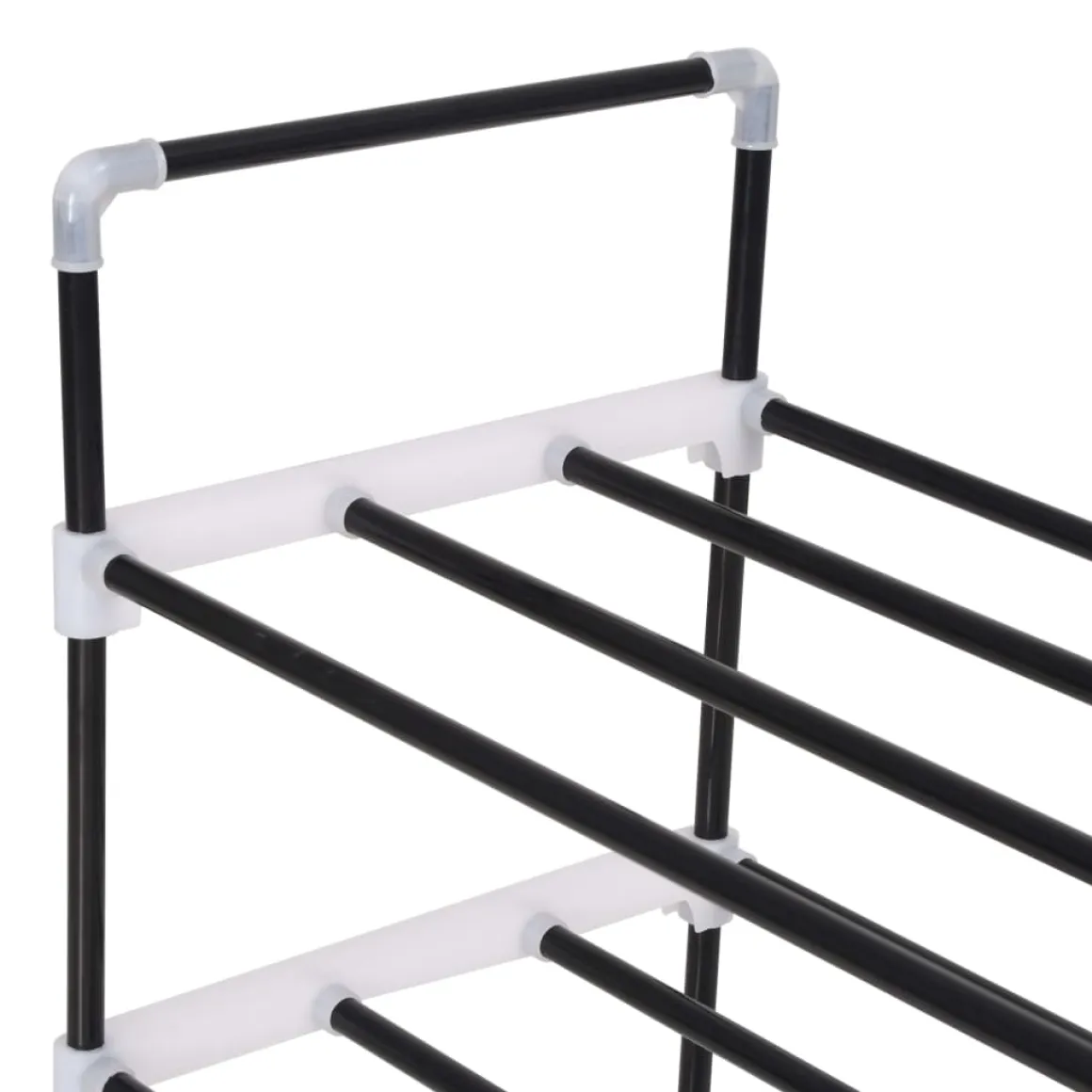Zapatero 4 estantes estructura tubular negro 74x91x29 cm