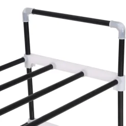 Zapatero 7 estantes estructura tubular negro 133x91x29 cm