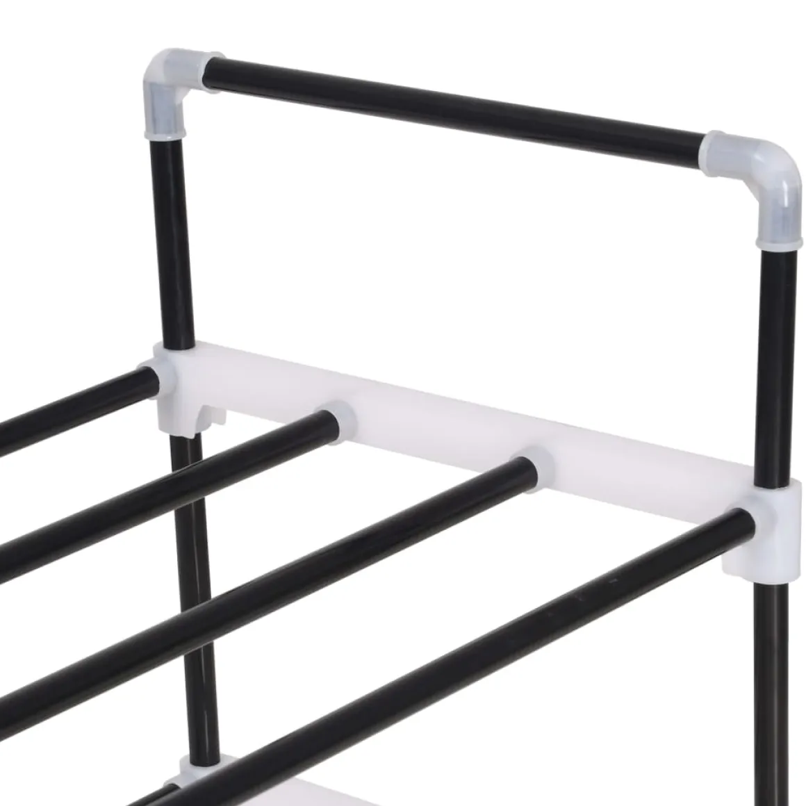 Zapatero 7 estantes estructura tubular negro 133x91x29 cm