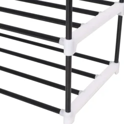 Zapatero 7 estantes estructura tubular negro 133x91x29 cm