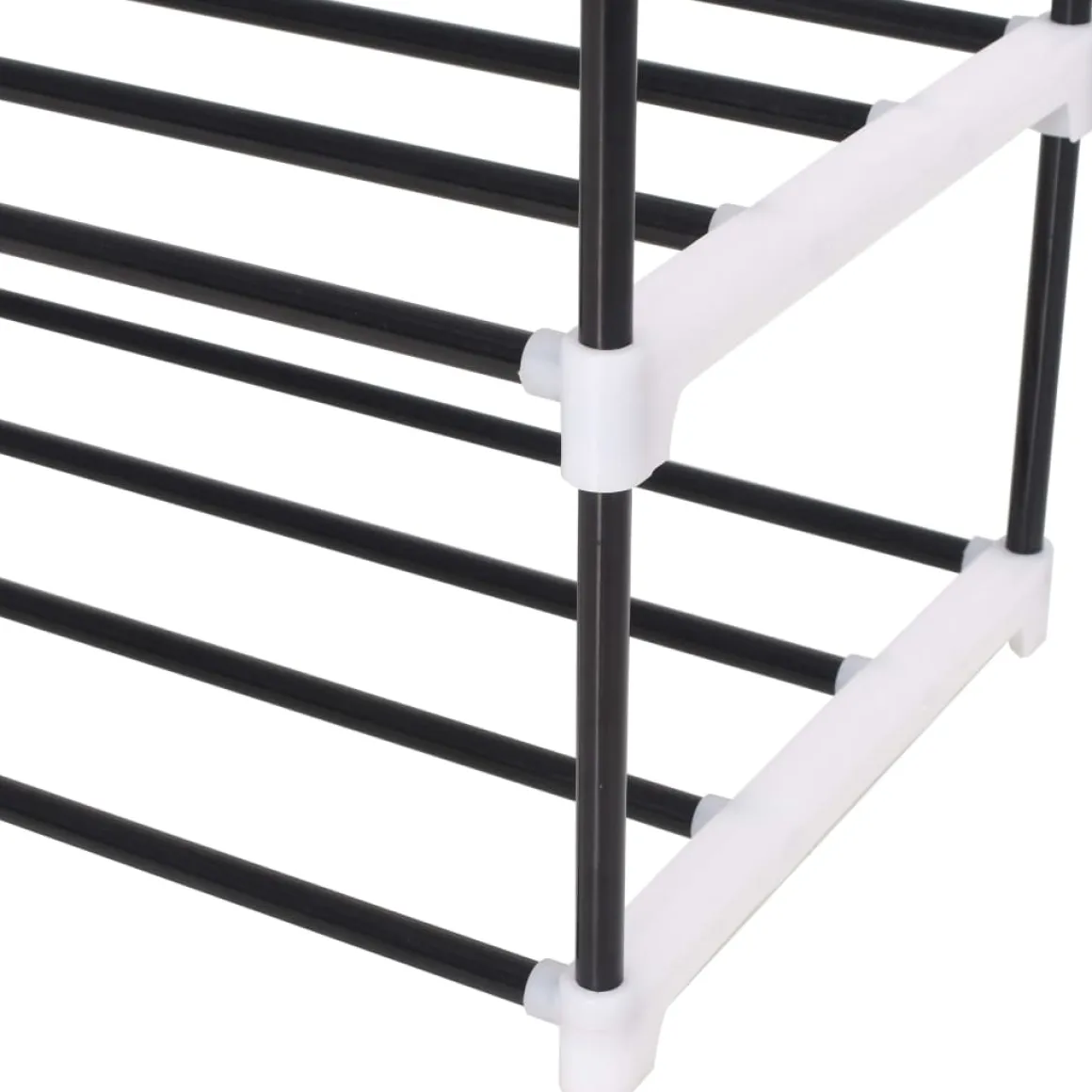 Zapatero 7 estantes estructura tubular negro 133x91x29 cm