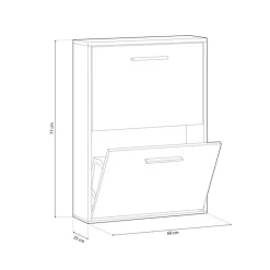 Zapatero Aura 2 puertas 6 pares blanco 73x54x18 cm