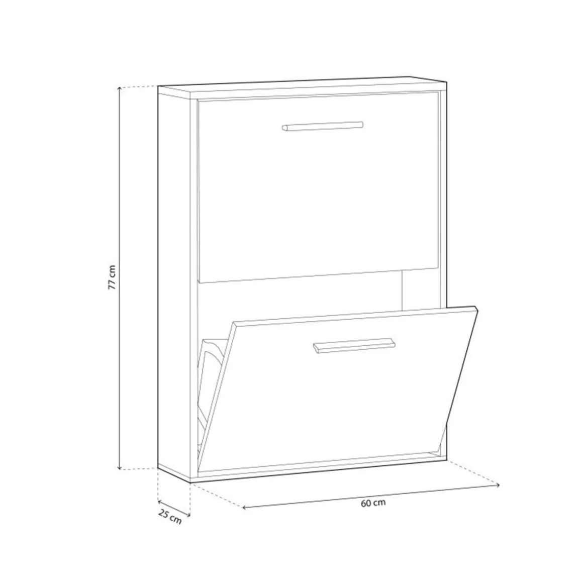 Zapatero Aura 2 puertas 6 pares blanco 73x54x18 cm
