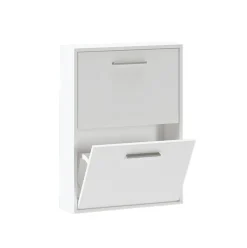 Zapatero Aura 2 puertas 6 pares blanco 73x54x18 cm