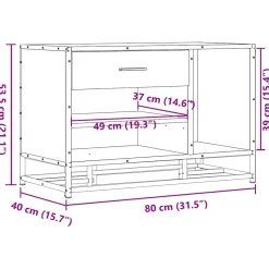 Zapatero Bench banco con cajón y compartimentos natural/negro 53,5x80x40 cm