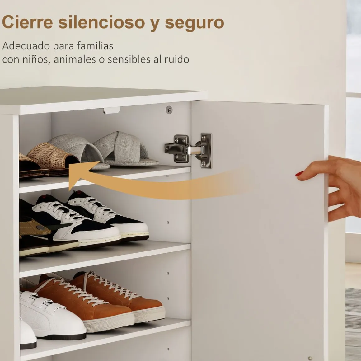 Zapatero Colibrí Homcom 6 estantes interiores 14 pares blanco 108x55x35 cm