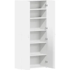 Zapatero Copo 2 puertas 6 compartimentos blanco 180x80x35,5 cm