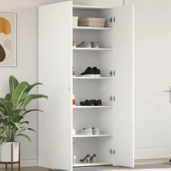 Zapatero Copo 2 puertas 6 compartimentos blanco 180x80x35,5 cm