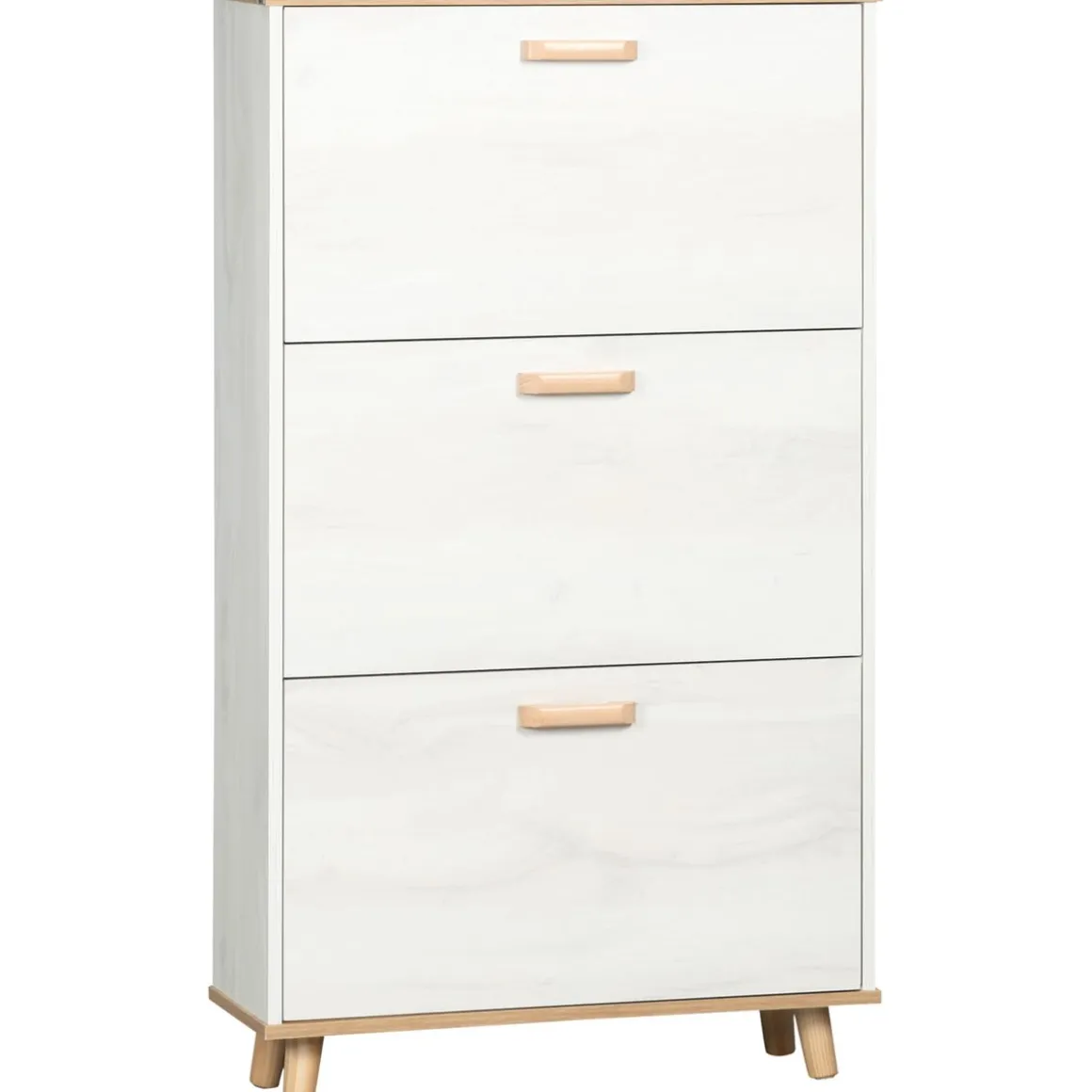 Zapatero Dolo Homcom 3 cajones abatibles 12 pares blanco 122x70x23,5 cm