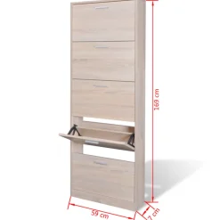 Zapatero Harley 5 compartimentos abatibles 169x59x17 cm