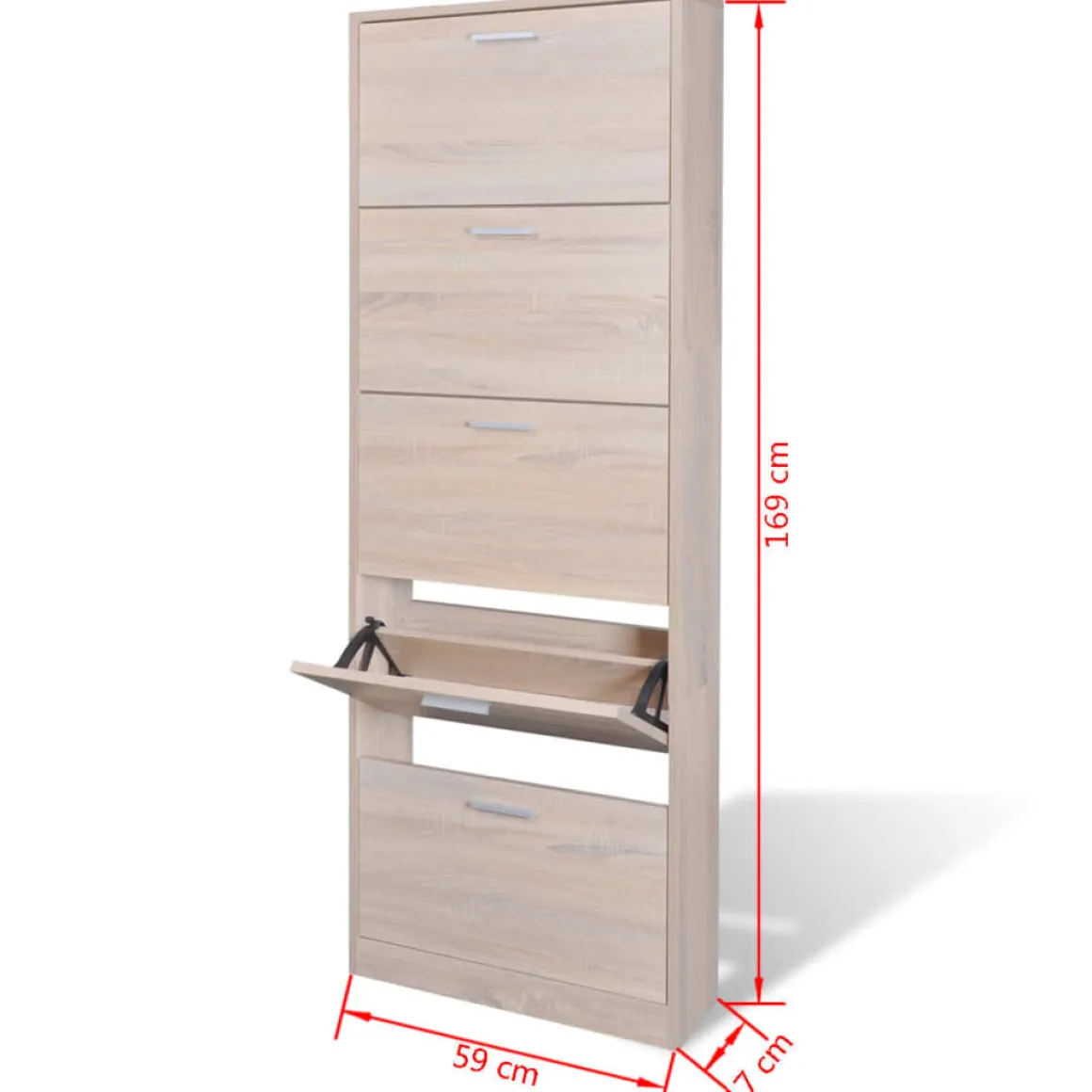 Zapatero Harley 5 compartimentos abatibles 169x59x17 cm