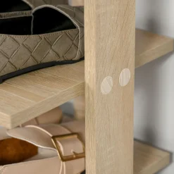 Zapatero Kaori Homcom 7 niveles 6 pares natural 104x32x30 cm