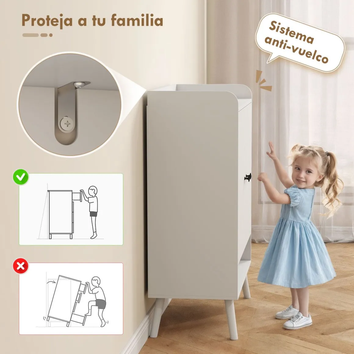 Zapatero Klein Homcom 2 puertas con baldas ajustables blanco 97x35x75 cm