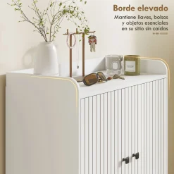 Zapatero Klein Homcom 2 puertas con baldas ajustables blanco 97x35x75 cm