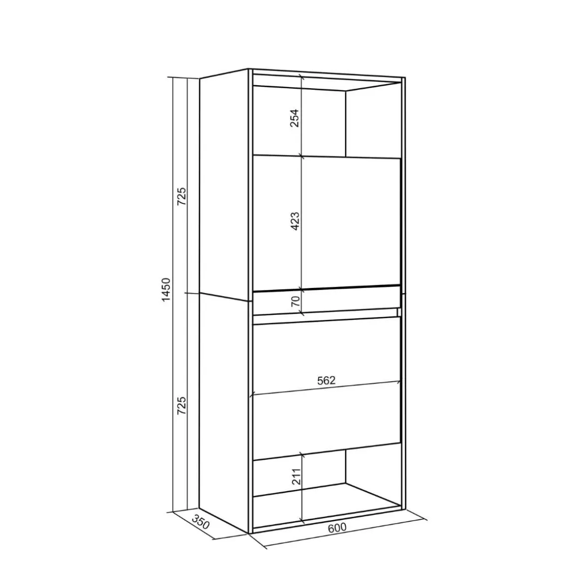 Zapatero Kroma 2 puertas abatibles 10 pares 145x60x35 cm