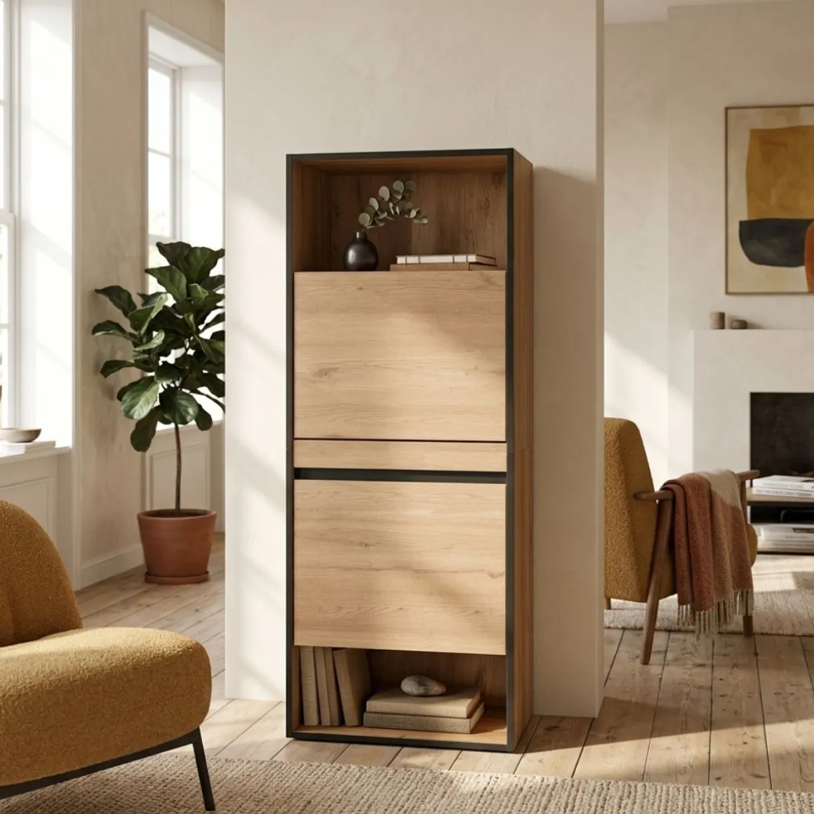 Zapatero Kroma 2 puertas abatibles 10 pares 145x60x35 cm