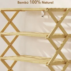 Zapatero Leslie Homcom diseño plegable natural